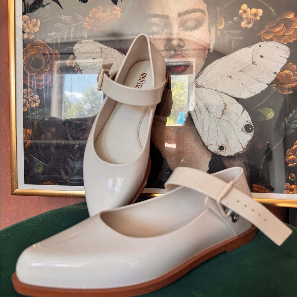 Melissa Women's White Mary Jane Flats